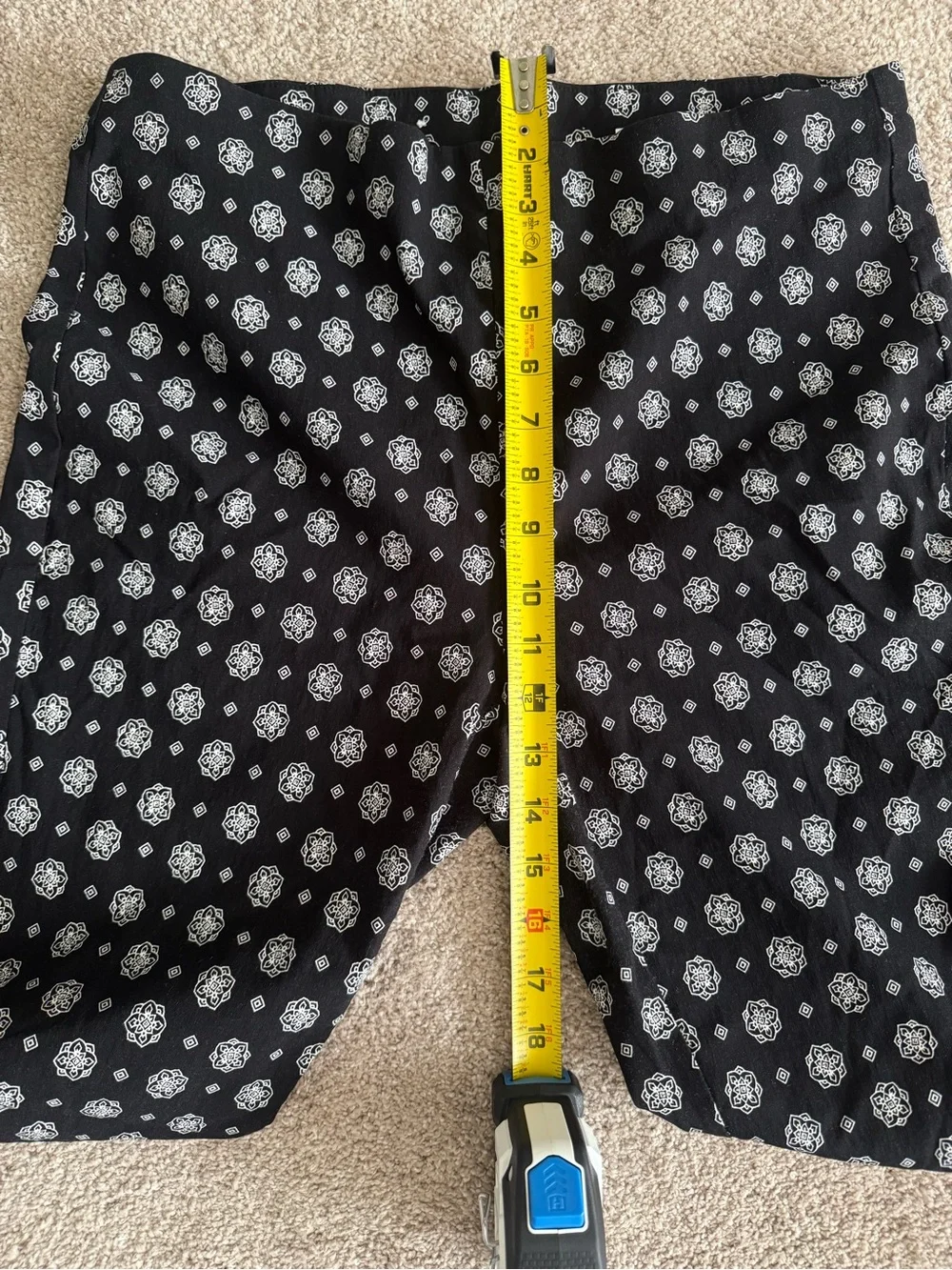 Michael Kors Black Leggings with White Dot Floral Print XL